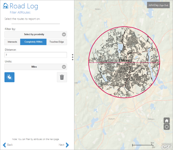 Select routes by proximity Select routes by proximity