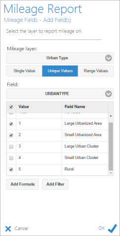 Adding the unique values using the Urban Type layer Adding the unique values using the Urban Type layer